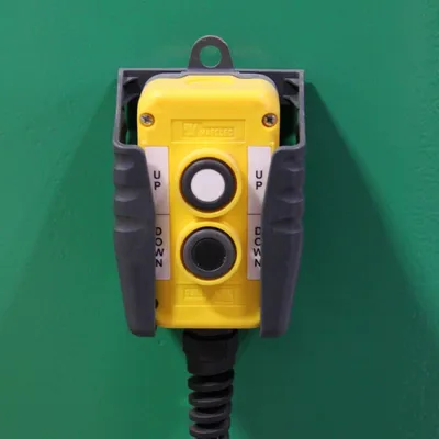 Box Dumper F80190A0, 2,000 lb. Capacity Remote Close Up