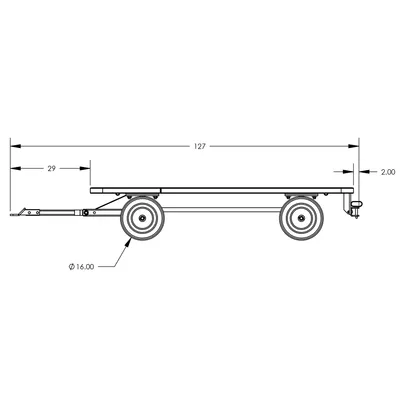 Quad-Steer Trailer F83978, 2,000 lb. Capacity