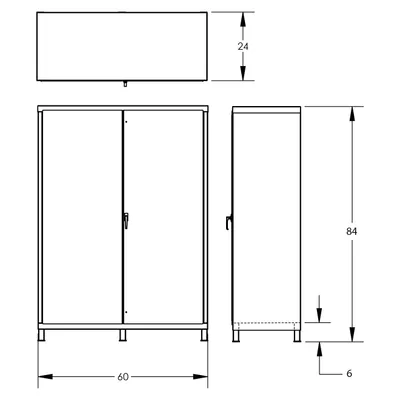 Shelf Cabinet F87954A6, 60"x24"x84"