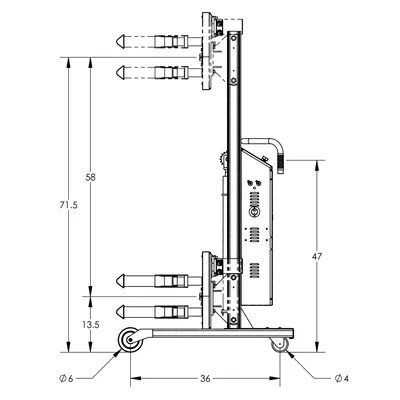 Drum Lift & Rotator Semi-Powered F88565C7, 800 lb. Capacity
