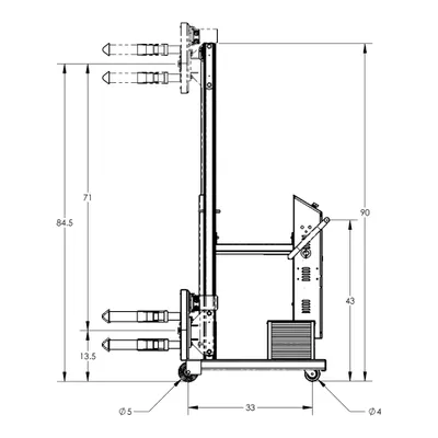 Drum Lift & Rotator Semi-Powered F88570C0, 800 lb. Capacity