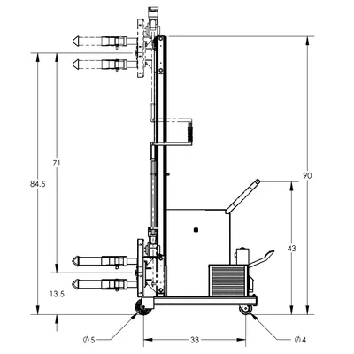 Drum Lift & Rotator F88581B7, 800 lb. Capacity