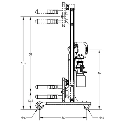 Drum Lift & Rotator Semi-Powered F88589B9, 800 lb. Capacity