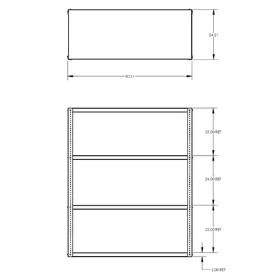 Industrial Steel Shelving F89007, 60"x24"x72"