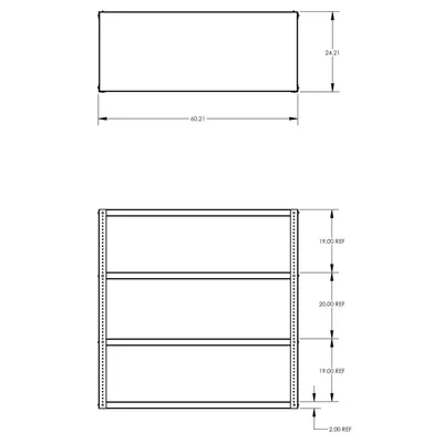 Industrial Steel Shelving F89008, 60"x24"x60"