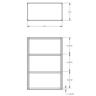 Industrial Steel Shelving F89009, 48"x24"x72"