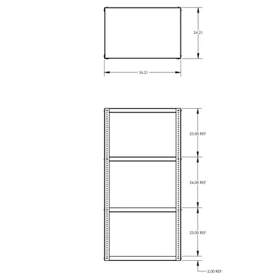Industrial Steel Shelving F89011, 36"x24"x72"