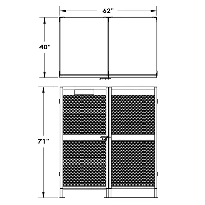 Gas Cylinder Cabinet F89043, 62"x40"x71"