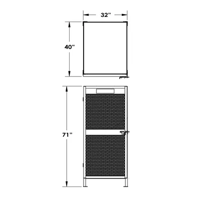Gas Cylinder Cabinet F89047, 32"x40"x71"