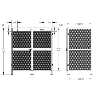 Gas Cylinder Cabinet F89050, 62"x40"x71"
