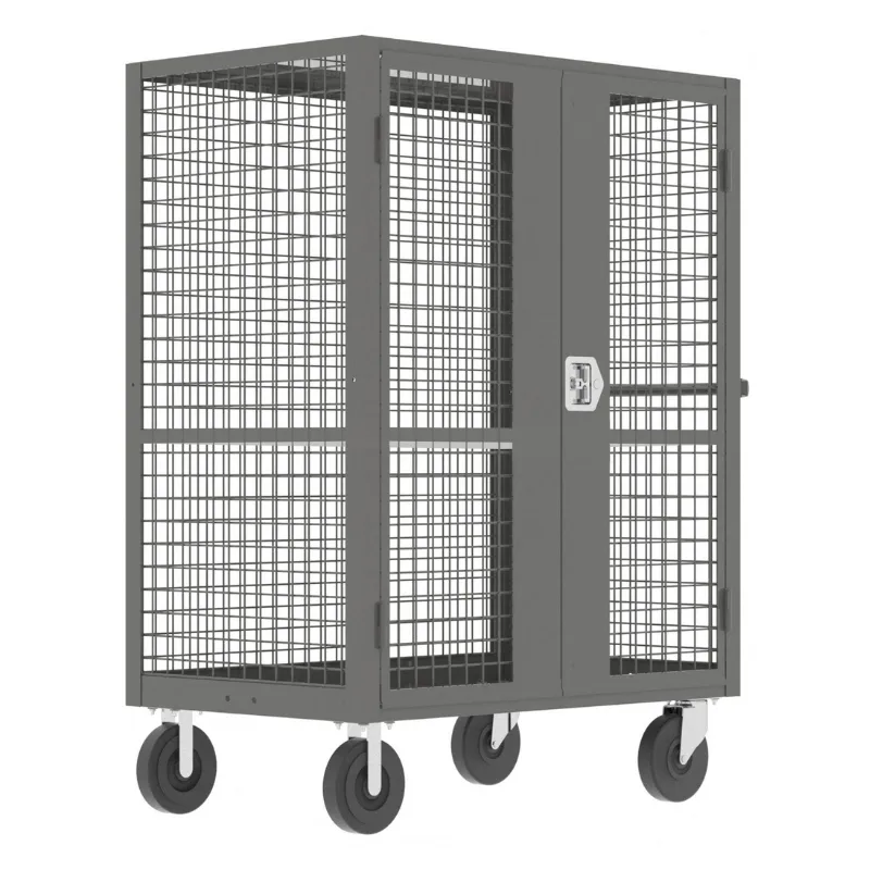 Valley Craft Gray Security Cart (1) Adjustable Shelf 60x30x66 2,000 lbs. Front View