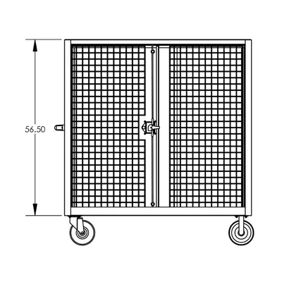 Valley Craft Red Security Cart (1) Adjustable Shelf 60x30x66 2,000 lbs. BP