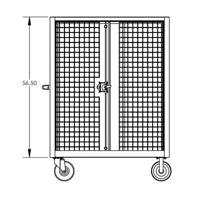 Valley Craft Blue Security Cart (2) Adjustable Shelf 48x30x66 2,000 lbs. BP