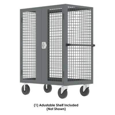 Valley Craft Gray Security Cart (1) Adjustable Shelf 48x30x66 2,000 lbs. Front View #3