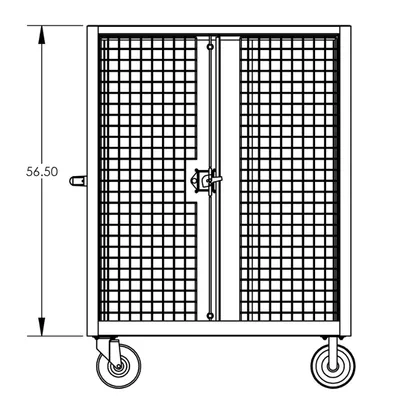 Valley Craft Red Security Cart (1) Adjustable Shelf 48x30x66 2,000 lbs. BP