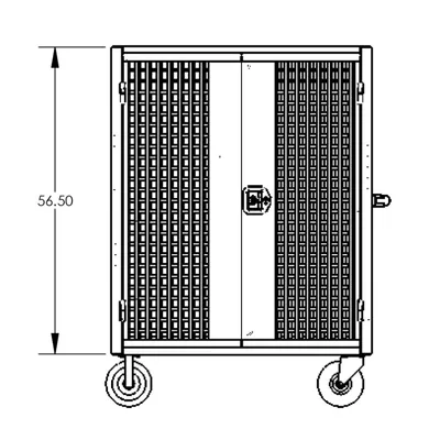 Valley Craft Red Security Cart (2) Adjustable Shelfs 48x24x66 2,000 lbs. BP