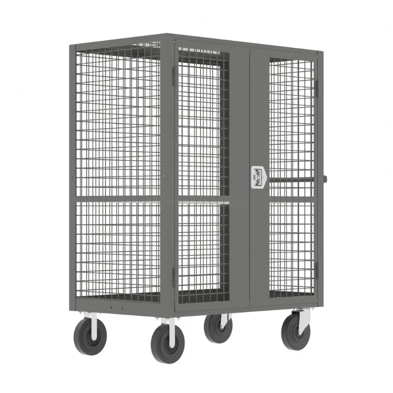 Valley Craft Gray Security Cart (1) Adjustable Shelf 48x24x66 2,000 lbs. Front View