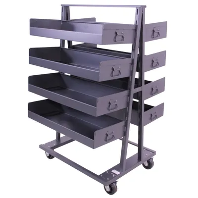 Valley Craft Heavy Duty A-Frame Cart (12) Trays With Lip 38x30x63 2,500 lbs. Right Side