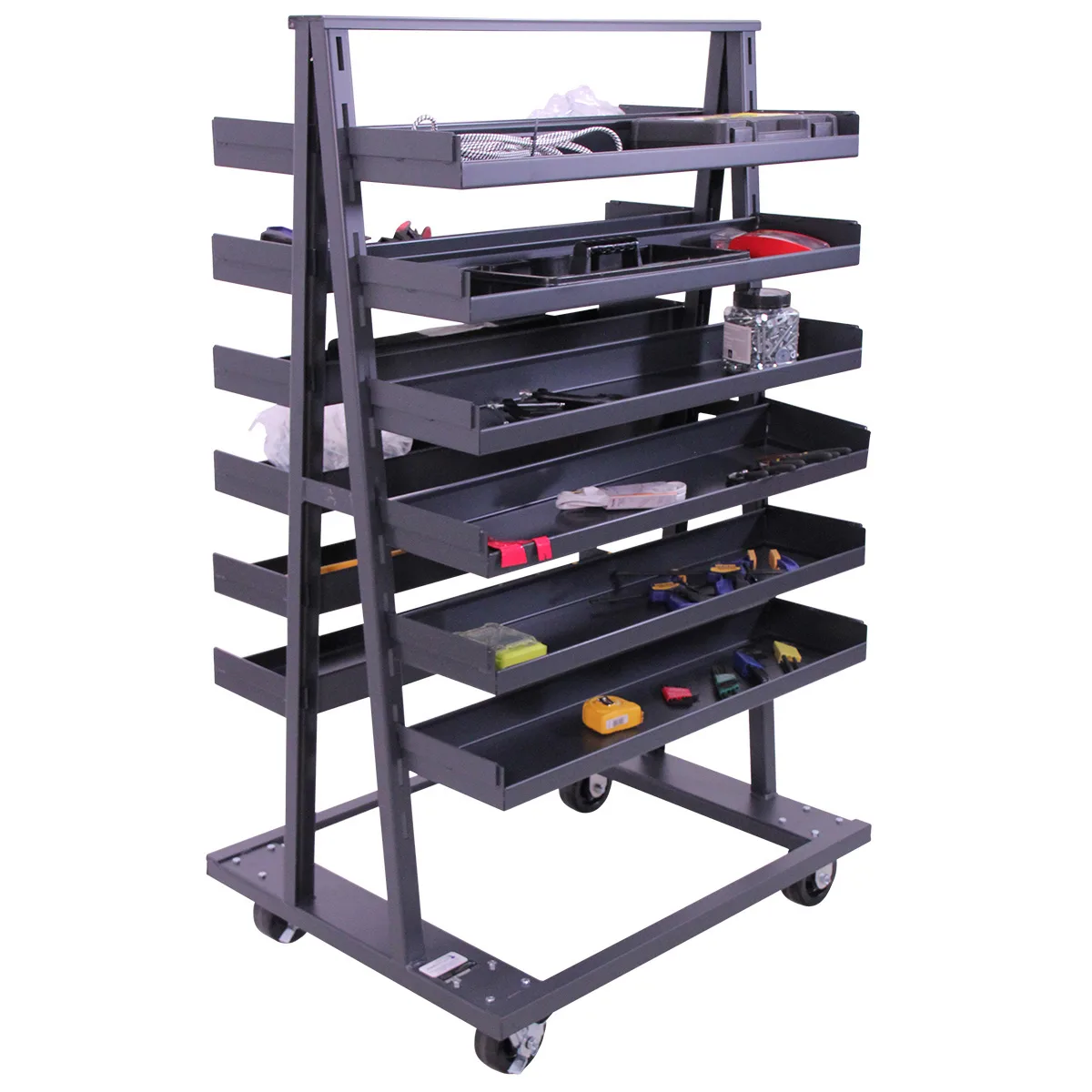 Valley Craft Heavy Duty A-Frame Cart (12) Trays With Lip 38x30x63 2,500 lbs.