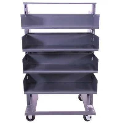 Valley Craft Heavy Duty A-Frame Cart (8) Trays With Lip 38x30x63 2,500 lbs. Front Racks
