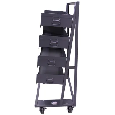 Valley Craft Heavy Duty A-Frame Cart (4) Large Trays 38x25x63 2,500 lbs. Side