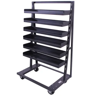 Valley Craft Heavy Duty A-Frame Cart (6) Trays With Lip 38x25x63 2,500 lbs. Front Side
