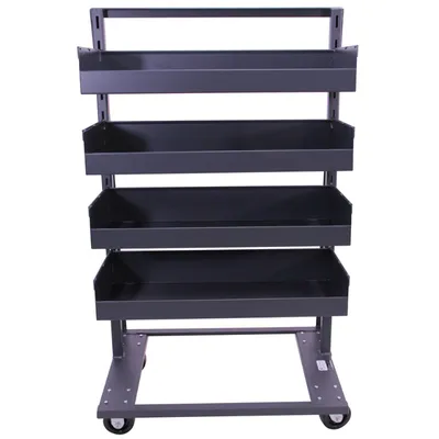 Valley Craft Heavy Duty A-Frame Cart (4) Large Trays With Lip 38x25x63 2,500 lbs. Front Racks
