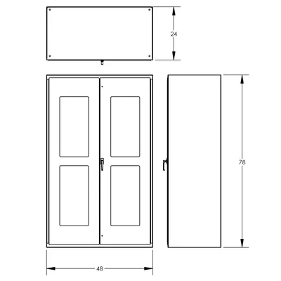 Clear-View Cabinet F89078, 48"x24"x78"