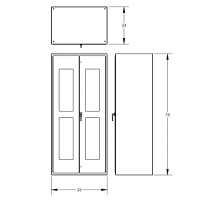 Clear-View Cabinet F89081, 36"x24"x78"