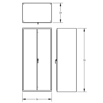 Shelf Cabinet F89126, 36"x24"x78"