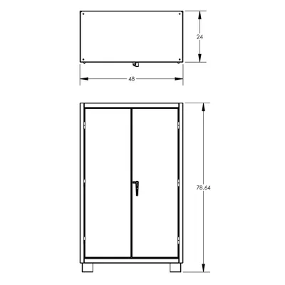 Cabinet F89160VCGY, 48"x24"x78"