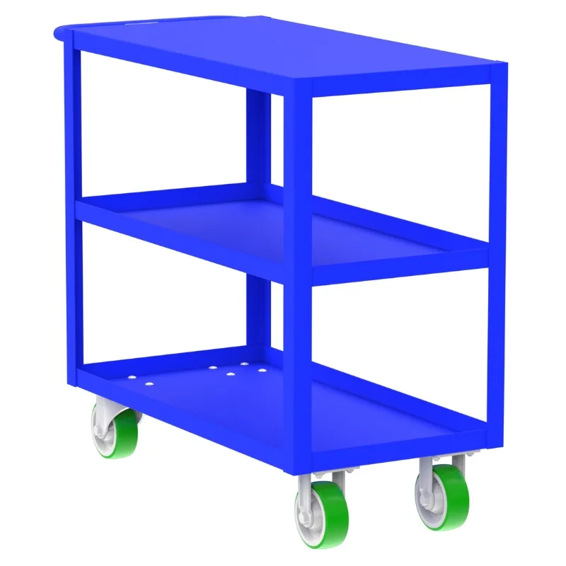Valley Craft Blue 3-Shelf Flat Top Utility Cart, 36x18x36 2,000 lbs.