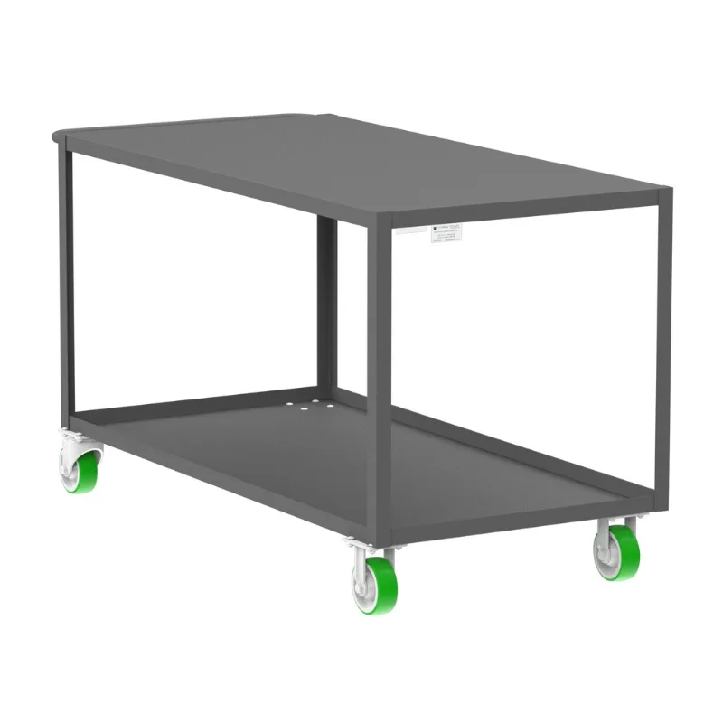 Valley Craft Gray 2-Shelf Flat Top Utility Cart, 60x30x36 2,000 lbs.