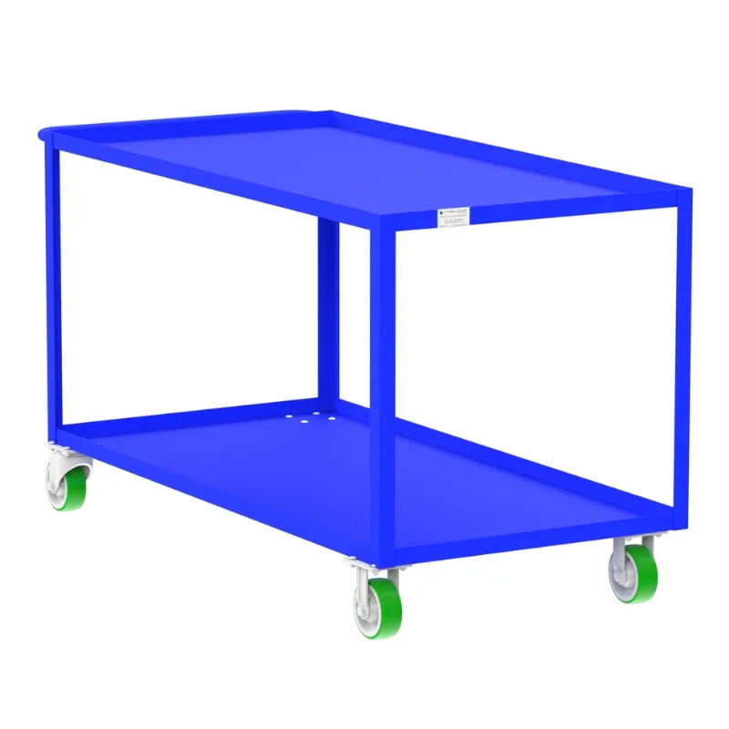 Valley Craft Blue 2-Shelf Utility Cart, 60x30x36 2,000 lbs.