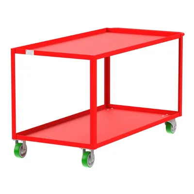 Valley Craft Red 2-Shelf Utility Cart, 60x30x36 2,000 lbs. Corner Length