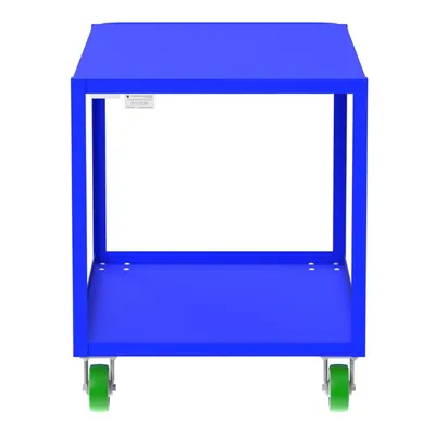 Valley Craft Blue 2-Shelf Flat Top Utility Cart, 48x30x36 2,000 lbs. Width View