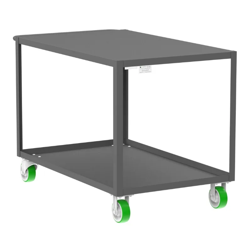 Valley Craft Gray 2-Shelf Flat Top Utility Cart, 48x30x36 2,000 lbs.