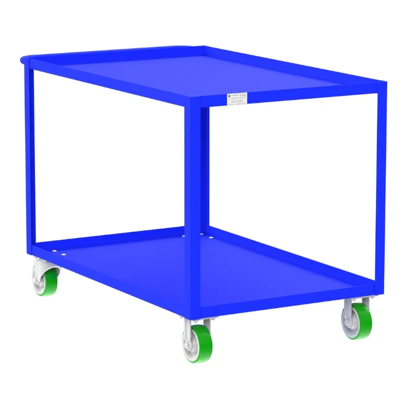 Valley Craft Blue 2-Shelf Utility Cart, 48x30x36 2,000 lbs.