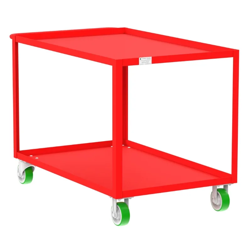 Valley Craft Red 2-Shelf Utility Cart, 48x30x36 2,000 lbs.
