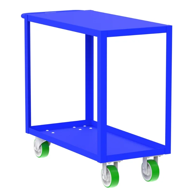 Valley Craft Blue 2-Shelf Flat Top Utility Cart 36x18x36 2,000 lbs.