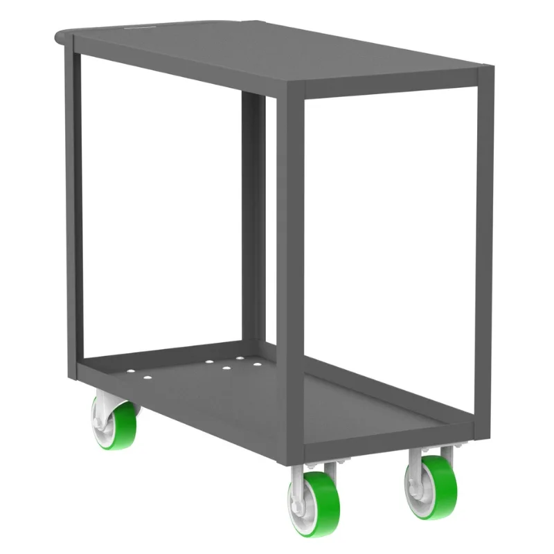 Valley Craft Gray 2-Shelf Flat Top Utility Cart, 36x18x36 2,000 lbs.