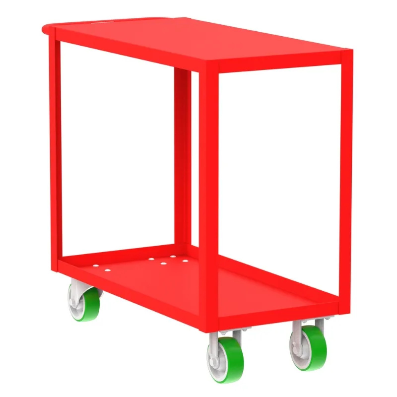 Valley Craft Red 2-Shelf Flat Top Utility Cart, 36x18x36 2,000 lbs.
