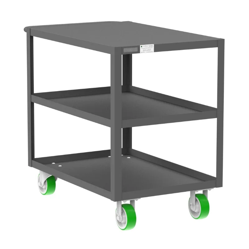 Valley Craft Gray 3-Shelf Flat Top Utility Cart, 36x24x36 2,000 lbs.