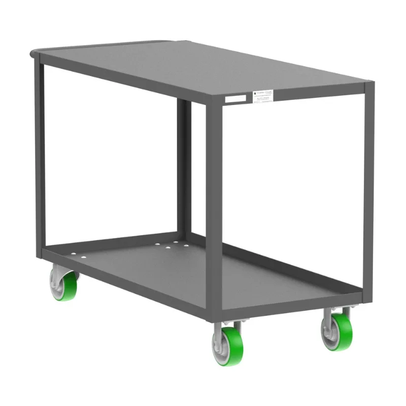 Valley Craft Gray 2-Shelf Flat Top Utility Cart, 48x24x36 2,000 lbs.