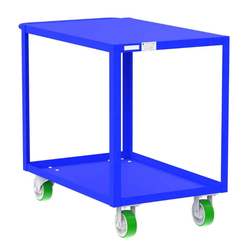 Valley Craft Blue 2-Shelf Flat Top Utility Cart, 36x24x36 2,000 lbs.