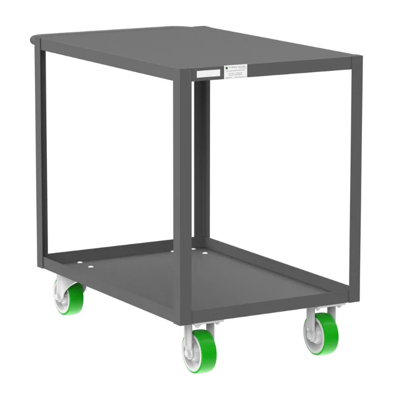 Valley Craft Gray 2-Shelf Flat Top Utility Cart 36x24x36 2000 lbs.