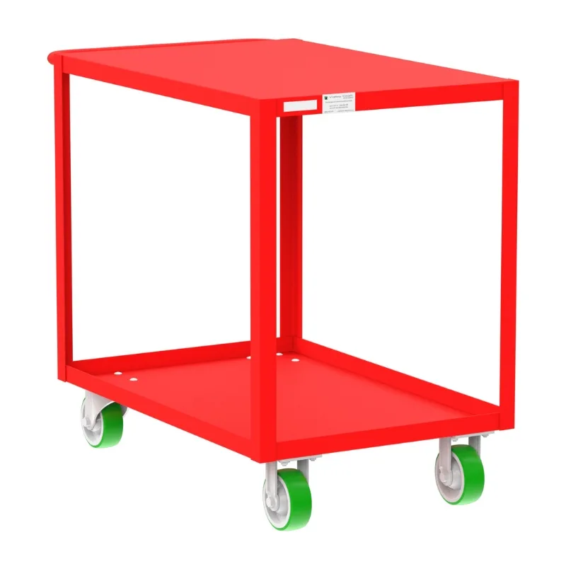Valley Craft Red 2-Shelf Flat Top Utility Cart, 36x24x36 2,000 lbs.