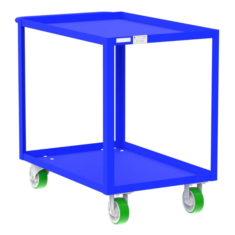Valley Craft Blue 2-Shelf Utility Cart, 36x24x36 2,000 lbs.
