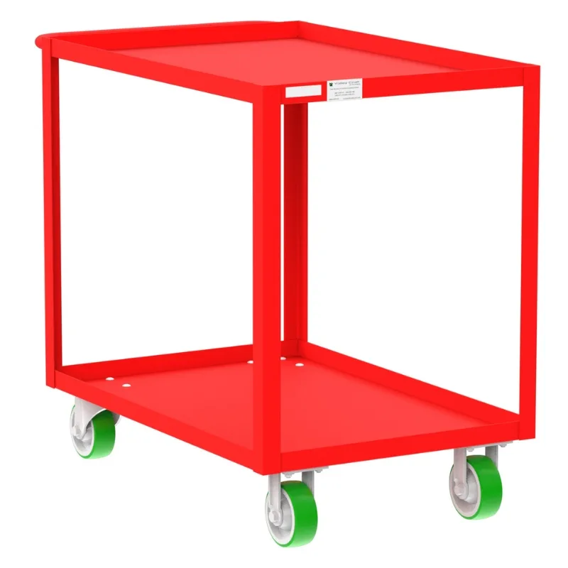 Valley Craft Red 2-Shelf Utility Cart, 36x24x36 2,000 lbs.