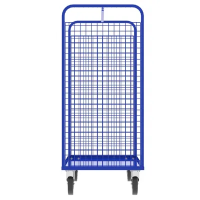 Valley Craft Blue Cage Cart 2-Sided 57x30x68 1,600 lbs. Side View Short